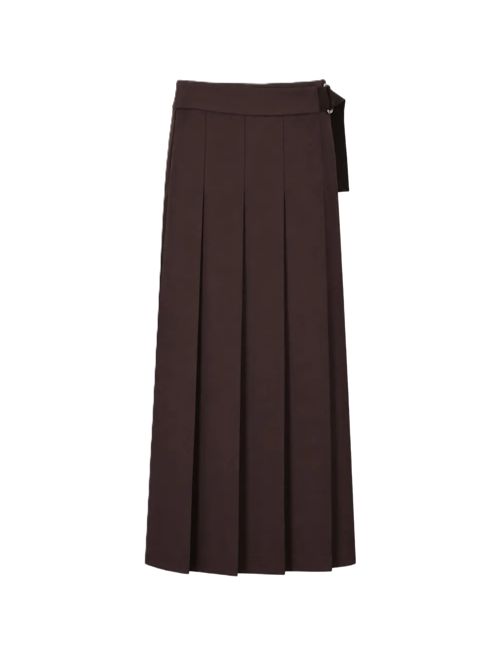 belted pleated midi skirt P.a.r.o.s.h. | D621213LILIUXY26086 TESTA DI MORO